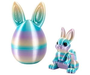 3D Easter Bunny in Egg, Gift Set with Cute Rabbit & Enchanted Egg, Fascinating Decoration for Easter, Children's Room & Office, Inspired by the Dragon Egg Trend (A)