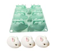 3D Easter Bunny Mold, Silicone 3D Rabbit Silicone Mold, Chocolate Rabbit Baking Moulds Baking Mould for Jelly Cake Making Green
