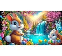 3d easter bunny Recycled Paper Puzzle 1000 Pieces Fun and Challenging Family Game Puzzle Game for The Whole for Women, Gifts for Men 38x52cm/1000pcs