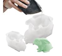 3D Easter Bunny Shape - Bunny Candle Molds Set, Easter Silicone Molds, Resilient Crafting Tool, Special Casting Vessel | Reliable Decorative Craft Accessory for Plaster, Table Ornament, DIY, Home