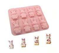 3D Easter Bunny Silicone Mould Holiday Decoration Bunny Candy Cookie Molds for Jello Baking Bombs Gummy Candle Soap Cupcake
