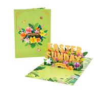 3D Easter Card - Embossed Easter Egg and Rabbit Card Keepsake Paper - Sincere Message for the Feast of Wife Husband Girlfriend Mother Father Teachers Friends and Family