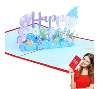 3D Easter Cards - Rabbit Egg Design, Color Printed Greeting Set | Holiday Cards With Envelopes For Easter Wishes, Party, Family, Friends, Seasonal Celebration Messages