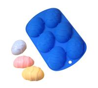 3D Easter Egg Candy Mold - 8.6 x 5.1 x 2.5 inch Six Groove Silicone Mold Decorative Confectionery Molder Flexible Baking Accessory | The Souvenir Design d