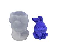 3D Easter Silicone Mold, Rabbit Resin Candle , 3D Bunny Candle Casting Molds for Handmade Candle, Soap, Craft Plaster Home Decoration