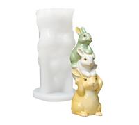3D Easter Three-Layer Rabbitmould 4.8*4.4*9.4 Cm | Easter Decoration Mold | Candle Making Molds Bunny | for Plaster Craft Enthusiasts Art Teachers Party Planners Home Crafting Themed Events Workshops