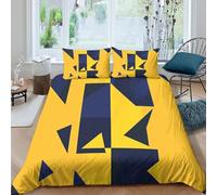3D Easy Care Microfiber Abstract Geometric Bed Quilt Cover Soft Bedding Set with Pillow Cases Modern Bold Color Comforter Cover Set All Season Machine Washable for Teens Adults Single（140x200cm）