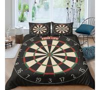 3D Easy Care Microfiber dartboard game Comforter Cover Breathable Soft Bedding Set with Pillow Cases classic sports design Duvet Cover Set All Season Washable for Men Women Kids Single（135x200cm）