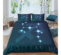 3D Easy Care Microfibre Sagittarius stars Duvet Cover All Season Bedding Set w/ Pillow Cases night sky astrology Bed Quilt Cover All Season Soft Washable for Boys Girls Kids Super king（260x220cm）