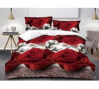 3D Effect 4 Piece Printed Duvet Quilt Cover with Fitted Sheet Pillowcase Complete Bedding Set 331 Double