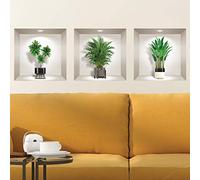 3D Effect Adhesive Stickers | Wall Stickers for Adult Bedroom Plants - 3D Wall Stickers - 3D Wall Stickers - Living Room Wall Decoration/Home Decoration Adhesive Trompe L'Oeil Bedroom | 30 x 90 cm