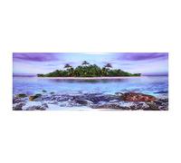 3D Effect Aquarium Background Sticker | Beach & Coconut Tree Design | Water - blocking PVC Fish Enclosure Decoration | Built - in Adhesive for Easy Installation | Realistic (122 * 46cm)