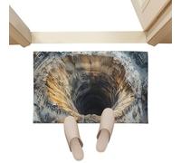 3D Effect Area Mat - Perspective Design Rug for Home Styling | Soft Synthetic Fabric with Printed Geometry Visuals, Low Pile Flooring Piece, Room Enhancement for Modern Decor 19.6x31.4x0.7in