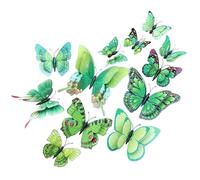 3D Effect Butterflies Wall Stickers 12Pcs 3D Butterfly Wall Sticker Double Layer Hollow for Wedding Decoration Living Room Window Home Decor Fridge Stickers(Color 5)