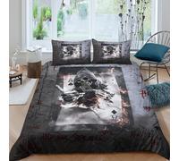 3D Effect Easy Care Microfiber Death card Bed Quilt Cover Soft Bedding Set with Pillow Cases Gothic horror art Comforter Cover Set All Season Machine Washable for Teens Adults King（220x240cm）