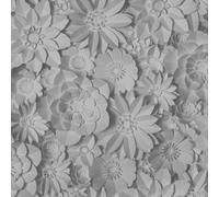 3D Effect Floral Wallpaper Washable Flowers Fine Decor Dimensions Grey