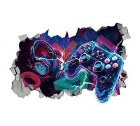 3D Effect Gaming Wall Stickers, 2PCS Gamer Controller Gaming Wall Art Decals for Boy, Teenagers, Gameer, Peel and Stick Wall Art Stickers for Bedrooms, Living Room, Gaming Room Accessories