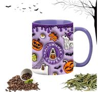 3D Effect Halloween Mug, 2024 NEW Spooky Ghost Vibes Mug Cup, Pumpkin Spice Coffee Lover Gift, Autumn Fall Gift, Pumpkin Spice Coffee Lover Gift (D)