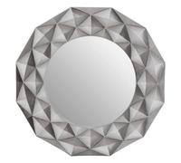 3D Effect Light Silver Wall Mirror | Hexa