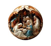 3D Effect Nativity Scene Hanging Ornament For Christmas Tree, Religious Christmas Tree Decoration, Birth Of Jesus Christian Decorations For Home Party and Room (12cm)