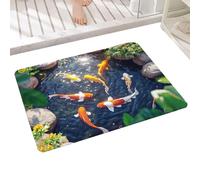 3D Effect Optical Illusion Rug - Non-Slip Decoration for Pond with Colourful Fish - 3D Optical Effect Rugs - for Parties Birthday Halloween Holidays New Year Entrance Running Room