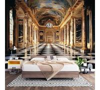 3D Effect Panoramic Custom Luxury Palace Landscape Wallpaper Mural 350x256 cm Gold Wall Art Photo Wallpaper Stickers for Bedroom Living Room Hallway Sofa Backdrop Decor Poster