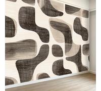 3D Effect Panoramic Mid-Century Modern Wallpaper Murals, Abstract Geometric Line Non-Woven Paste the Wall Poster Wallpaper for Bedroom Living Room Hallway Large Indoor Wall Mural W250 x H175 cm