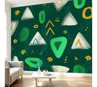 3D Effect Panoramic Scandinavian Wallpaper Murals, Abstract Geometric Triangle Non-Woven Poster Wallpaper for Bedroom Living Room Hallway Large Indoor Wall Mural W200 x H140 cm