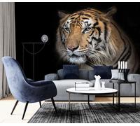 3D Effect Photo Wallpaper Animal Quiet Tiger,400x280cm Mural Panoramic Wall Tapestry Large Photo Wallpaper Mural Bedroom Wall Decoration
