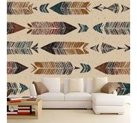 3D Effect Photo Wallpaper Bohemian Vintage Arrows, Panoramic Custom Light Brown Wallpaper Mural - Poster Decoration for Bedroom Living Room Corridor 118 x 83 inch (W x H)