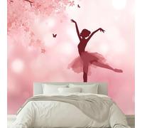 3D Effect Photo Wallpaper Dreamlike Elegant Ballet Dancer, 138 x 101 inch (W x H) Panoramic Custom Wallpaper Mural - Pink Eco-Friendly Wall Sticker Poster Decoration