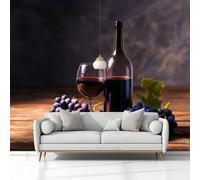 3D Effect Photo Wallpaper Modern Exquisite Fruit Grapes, Panoramic Custom Light Brown Wallpaper Mural - Poster Decoration for Bedroom Living Room Corridor 118 x 83 inch (W x H)