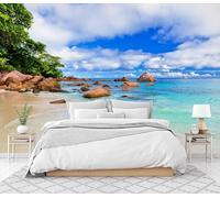 3D Effect Photo Wallpaper Nature Beach,400x280cm Mural Panoramic Wall Tapestry Large Photo Wallpaper Mural Bedroom Wall Decoration