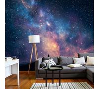 3D Effect Photo Wallpaper Spectacular Milky Way Mountains Cosmic Landscape 300X210Cm Mural Panoramic Wall Tapestry Deep Blue Large Photo Wallpaper Mural Bedroom Living Room Wallpapers Decoration