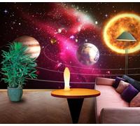 3D Effect Photo Wallpaper Universe Planet,400x280cm Mural Panoramic Wall Tapestry Large Photo Wallpaper Mural Bedroom Wall Decoration