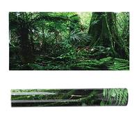 3D Effect Rainforest Poster Self-adhesive PVC Aquarium Fish Tank Backdrop Mural Decorative Reptile Terrarium Wallpaper Living Room Sofa TV Background Photo Wallpaper(122 * 46cm)