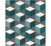 3D Effect Sansa Geometric Teal Wallpaper Paste The Wall Vinyl Rasch Washable