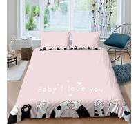 3D Effect Soft Microfibre Cute cat paws Duvet Cover Breathable Bedding Sets with Pillowcases Cartoon animal design Comforter Cover All Season Easy Care Machine Washable for Couples Double（200x200cm）