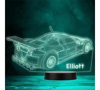 3D Effect Sports Car Spoiler Personalised Gift Colour Change LED Night Light | Personalised Gift For Home, Lamp Room Décor | Kids & Adults Night Lights With Name | Personalised Gift For Bedroom |