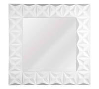 3D Effect Wall Mirror with White High Gloss Finish | Stockholm