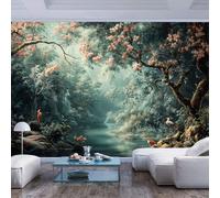 3D Effect Wall Mural Decor mystical forest path birds and blooming trees mystical forest path birds and blooming treesChildren Room Bedroom Wall Painting Living Room Wall for Kids Room Stickers for H
