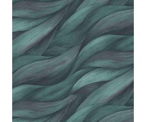 3D Effect Wave Vinyl Wallpaper Abstract Casual Chic Erismann 10257-18 Teal Blue