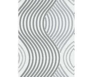 3D Effect Waves Textured Wallpaper Erismann Paste The Wall White Black Silver