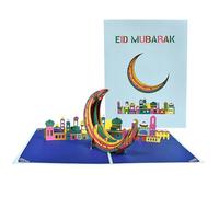3D Eid Card Set with Envelope & Small Popup Paper Greeting for Celebrating Eid & Gift Giving Paper