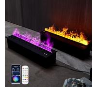 3D Electric Fireplace with Adjustable Flame Colors, Touch Panel, App & Remote Control, Automatic Water Refill for Modern Home Decor
