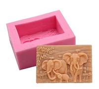 3D Elephant Family Silicone Cake Mold Fondant Mousse Cake Decoration Tool Candy Chocolate Gumpaste Mould Handmade Soap Making Molds DIY Cake Art Craft Decorative Mould Cake Baking Mould Bakeware Pan
