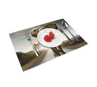 3D Elephant Printed Placemats Set of 4 PCS Washable Placemat for Kitchen Table Heat-resistant Table Mats 45x30 CM