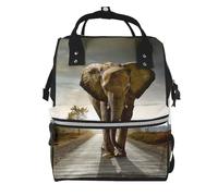 3D Elephant Prints Changing Bag Backpack Baby Diaper Bags for Mom Dad, Waterproof Nappy Rucksack Multifunctional Travel Bag