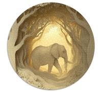 3D Elephant Puzzle 1000 Piece Cute Animals Round For Adults And Kids Jigsaw Impossible Educational Game Gifts 1000pcs (67.5x67.5cm)
