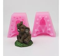 3D Elephant Shape Silicone Candle Mold Chocolate Biscuit Handmade Craft Soap Mold Resin Clay Plaster Decoration Mould DIY Chocolate Gumpaste Pudding Baking Mold Fondant Cake Decorating Tools